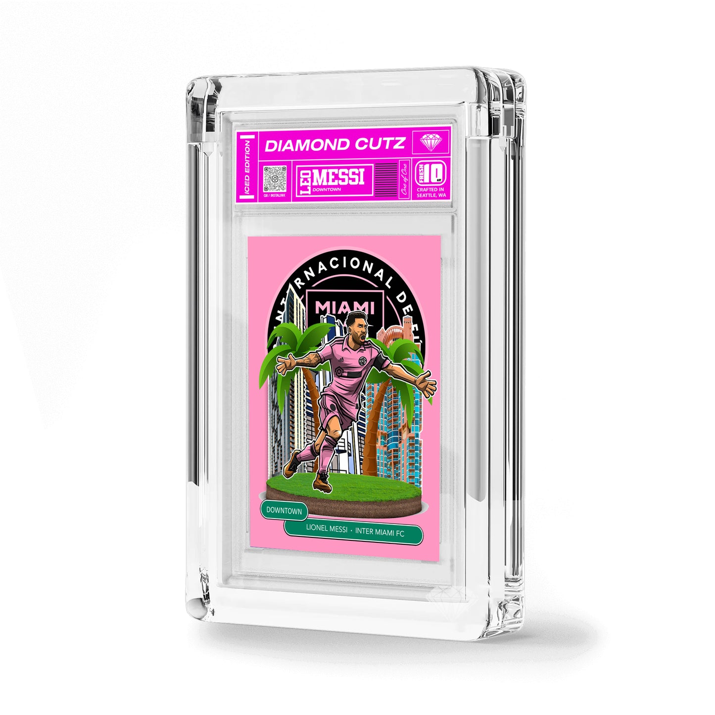 Leo Messi Pink Downtown Foil 1/1 Versions Slabbed